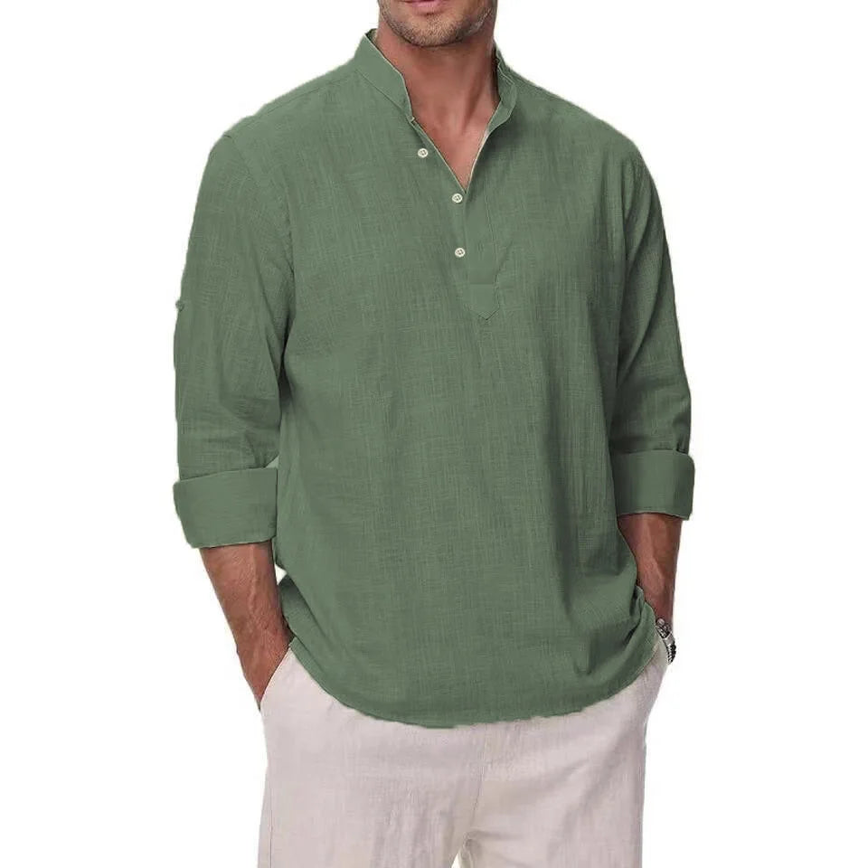 Cotton_Linen_Men_s_Shirt_with_Stand_Collar___Lightweight___Breathable_for_All-Day_Comfort_0.jpg
